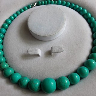 天然綠松石塔鍊吊墜項鍊，精選高品質綠松石，修飾頸部線條，帶來好運與祝福