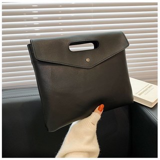 復古時尚手拿包新款小型商務手提包簡約公文包韓版復古休閑手抓包, 黑色
