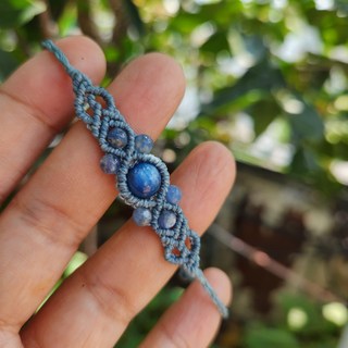 천연 카야나이트 매듭팔찌/7.5~8mm/4mm