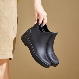 厚底女款切爾西雨鞋 短筒防水時尚雨靴 防滑膠鞋