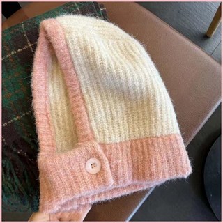 帽子女 保暖毛帽 韓版針織帽子女冬季 護耳帽 日系秋冬新款巴拉克拉法帽保暖帽子圍脖一體女情侶款護耳針織帽潮