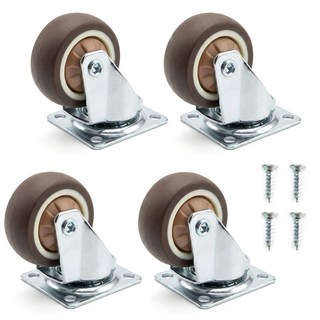 1.5인치 무소음 바퀴 미니 캐스터 가구 운반 이동 회전형, 4개