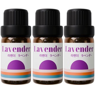 1+1+1 천연 유기농 아로마오일 에센셜오일, 유기농 라벤더오일, 10ml, 3개