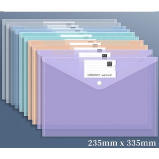 10pcs A4 투명 파일 가방 학생 테스트 용지 보관 분류 사무실 문서 폴더 주최자 정보 포켓