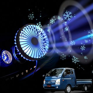 뉴포터 차량용 송풍구 선풍기 자동차 에어 팬 바람개비 환풍기 아이템 차량 쿨러 이동식, 화이트