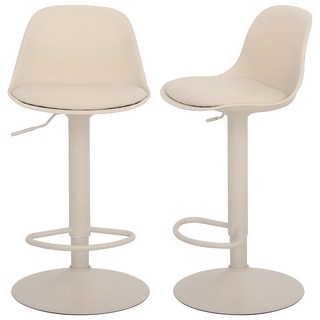 베스트렉 파우더코팅 심플 바의자 발걸이형 A121 2p, 베이지, 2개