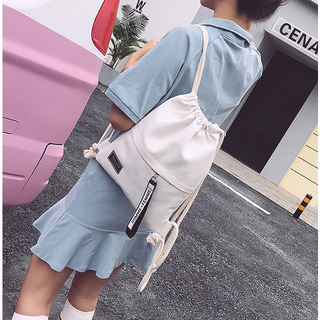 PU_캔버스 복조리 캐주얼 백팩