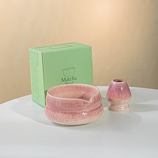 JODDA 도자기 말차 그릇 비주얼 차를 주문하는 도구 일본계 찻종 신상품, 배부른 그릇/자주색, 2건, 1세트