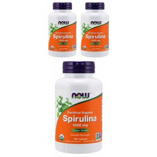 NOW Foods 螺旋藻錠 1000mg, 120錠, 3罐
