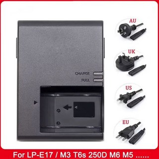 배터리 충전기 LC-E17E 캐논 LP-E17 배터리 EOS 250D 200D M3 M5 M6 750D 760D T6i T6s 800D 77D 8000D 키스 X8i, 03 영국, 1개