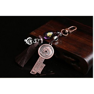 佐運門 開光開庫鑰匙 時來運轉鑰匙圈環 轉運招財鑰匙扣 鑰匙圈, 1個, 圓黃色,過爐開光