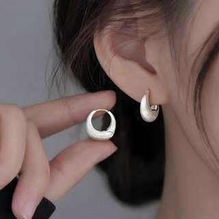 코코쥬 S925 플레인 원터치 링귀걸이