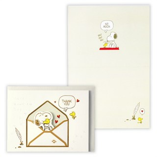 hallmark 史努比燙金立體感謝卡 日本原裝進口正版授權 謝卡 傳達真摯情感, 1個