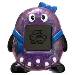 透明心形電子雞寵物機掌上電玩，168合1多種動物可選，彩色透明外殼, 多色, 1個, JY-3073