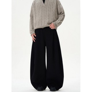 K190 彎刀棉褲，廓形寬褲