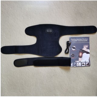 台灣發貨 加熱肩部熱敷按摩器 保暖手臂 肩頸震動按摩 防寒護肩 熱敷護膝多功能, 1個, 單主機+線不含電池(單肩款)