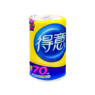 得意 廚房紙巾 單捲包裝 48捲/箱 捲筒紙巾 廚房清潔必備, 48捲, 1箱