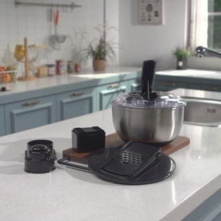 오슬로 304 스텐 믹싱볼 야채탈수기5L + 채칼6종세트, 혼합, 1세트