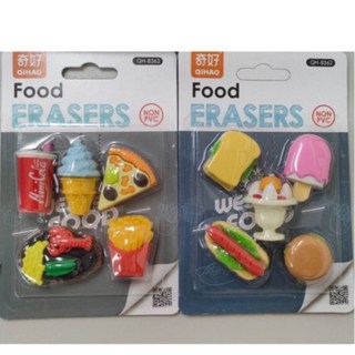 卡通3D造型橡皮擦 兒童文具 太空人造型 3D立體拼裝橡皮擦 獎品, 1個, Food食物款（款式隨機出貨）8362