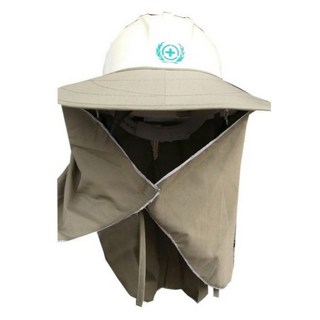 萊亞生活館 工程遮陽帽 台灣製工作帽, 卡其色,有披肩