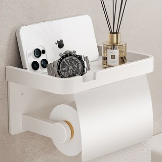 소리울 벽면 무타공 접착식 욕실 화장실 휴지걸이, 1개, 아이보리