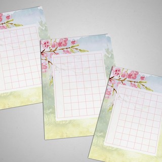 花木樨 紙上設計 憶童年 直式28格書寫紙 A4/18入 100g厚磅道林紙 鋼筆可書寫 硬筆書法用紙 手寫的溫度, 18個裝, 初見 直式56格 H56074, A4