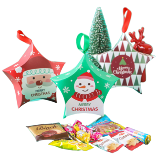 크리스마스 파티 별상자 간식 9종 과자 선물세트 전용라벨 부착까지 무료, 1세트, 크리스마스 별