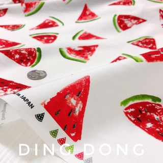 叮咚Diy日本進口布料-西瓜圖案棉布/厚棉布/牛津布，DIY手作拼布裝飾布, 1個, 白底西瓜-「78cm特價」