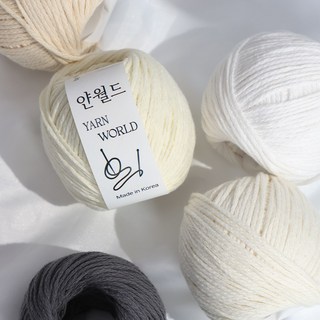 애리조나 코튼 뜨개실 코바늘 면사, 1개, 001. 스노우