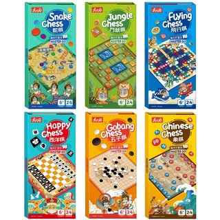 幾米兒童圖書 磁力摺疊棋：鬥獸棋/飛行棋/蛇棋/象棋/五子棋/西洋棋 風車 提高專注 邏輯 培養策略思維 靈活大腦, 1個, 全套6款 數量請下6