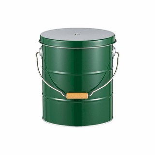日本 OBAKETSU 手工製 5kg 雜糧飼料收納桶, 綠色, 1個