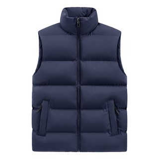 時尚休閒男款黑色立領加厚羊羔絨馬甲 (2026冬款)