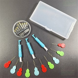 編織套組 穿線手縫針 縫衣針 認針器 穿針器 老人穿針器 家用工具, 1個, 穿線器組合030款