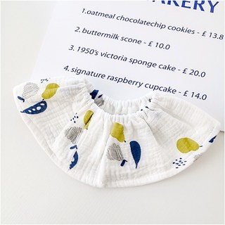 Baby Studio 嬰兒口水巾 棉紗圍兜 360度旋轉 卡通印花 寶寶吃飯圍兜 W02-034