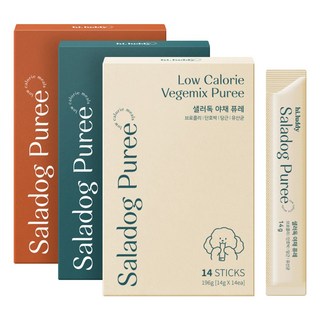 하이루디 샐러독 퓨레 3종 세트 강아지 짜먹는 야채 간식, 야채 단호박 당근, 588g, 1세트