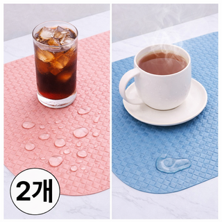 갓성비상회 생활방수 단열 식탁매트, 1세트, 소(430x300cm), 핑크+스카이