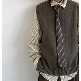 日系復古小LOGO針織馬甲男，寬鬆國潮機能BF風休閒坎肩背心，保暖毛衣背心外搭休閒上衣