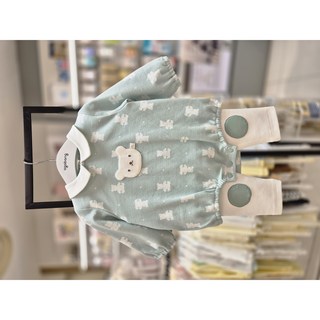동아쇼핑점[아가방] #봄 가을 겨울#신생아 출산 백일선물 /유아 남아여아공용 바디수트 외출복/자가드소재로 따뜻하고 부드럽게 곰돌이와펜포인트+쫄바지/ 페페바디수트상하