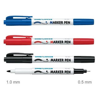 雄獅 SIMBALION 雙頭油性奇異筆 NO.680 (0.5 1.0mm) ，雙頭設計，快乾防水，色彩鮮明, 黑, 1個