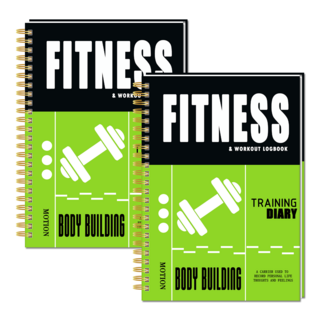 피트니스 기록 노트 - 운동 일지 체중 관리 식단 기록 건강 목표 설정 운동 추적 가능!, 01Green x 2개