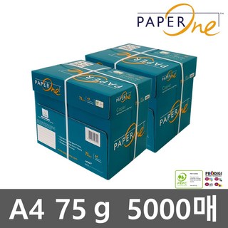 페이퍼원 복사용지 A4 75g 5000매 (500매x5권 2박스)