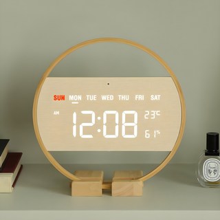oa 木質LED時鐘 R, 混合色