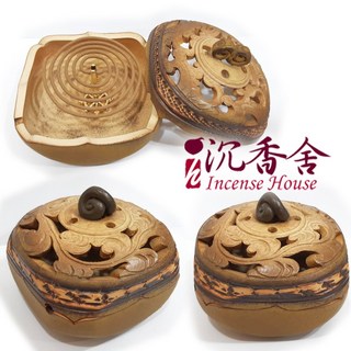 【沉香舍】四方圓融品香爐 適用盤香/香拓/香模 鶯歌陶瓷香爐附香夾, 1個