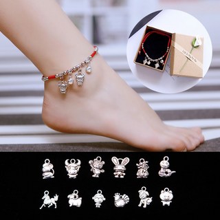 十二生肖紅繩腳鍊：手工編織韓版學生情侶款本命年鈴鐺腳環手鍊
