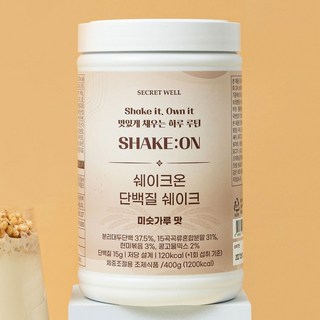 쉐이크온 저당 다이어트 단백질 쉐이크 한끼 식사대용 미숫가루맛, 1개, 400g