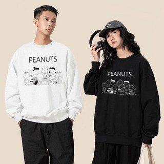 FONOW 남녀공용 가을 겨울 스탠다드핏 커플룩 맨투맨 스누피 캐릭터 프린팅 후드티