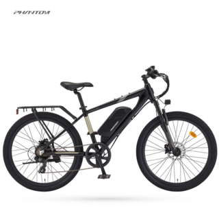 2024 삼천리 팬텀 HX 전기자전거 출퇴근용 PAS 스로틀 겸용 26인치, 블랙 (무광), 알루미늄