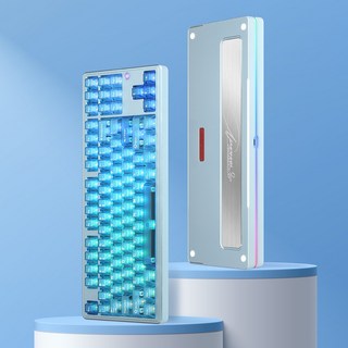 [국내정품] PMO 오로라80 풀알루미늄 유무선 기계식 키보드 SUS+FR4보강판 (글레이셜 블루 Kailh 극지여우축), 독자규격 스위치, SUS+FR4보강판, Kailh 극지여우축, 글레이셜 블루