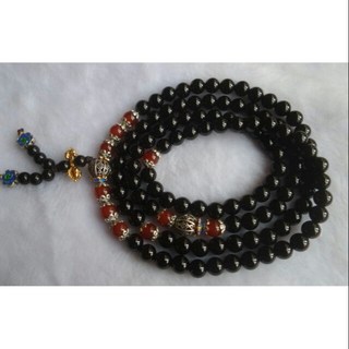 【畫意坊】黑瑪瑙 108顆 佛珠 唸珠 風水 宗教 水晶 能量水晶 手作 開運飾品, 1個