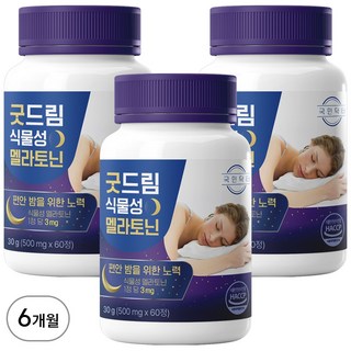 국민닥터 굿드림 식물성 멜라토닌 3mg 함유, 3개, 60정